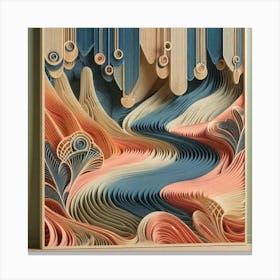 Paper Cut Art abstract painting Canvas Print