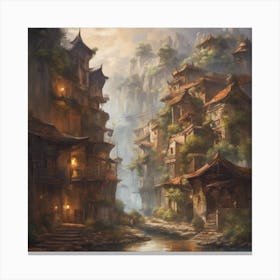 Chinese Village 1 Canvas Print