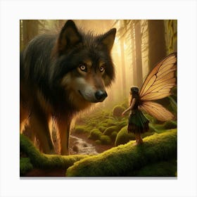 The Wolf And The Fairy 1 1 Canvas Print