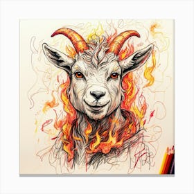 Goat On Fire 65 Canvas Print