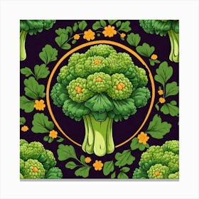 Seamless Pattern With Broccoli Canvas Print