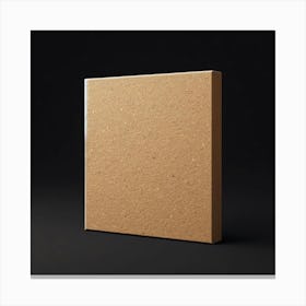 Brown Square On A Black Background Canvas Print