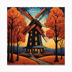 Autumn Windmill Canvas Print