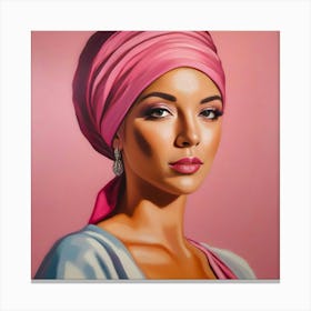 Woman In A Pink Turban Canvas Print