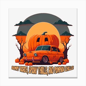 Spooky Trails And Pumpkin Chills Canvas Print