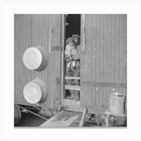 Colored Flood Refugees At The Door Of Their Boxcar Home Near Cache, Illinois By Russell Lee Canvas Print