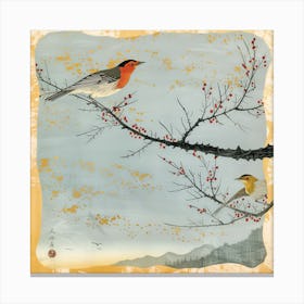 Birds. The Poem Of The Fluttering Seasons [鳥たち: 羽ばたく季節の詩] (III) Canvas Print