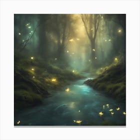 Fireflies In The Forest 1 Canvas Print