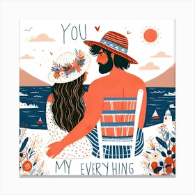 You My Everything - couple lovers on a vacation Canvas Print