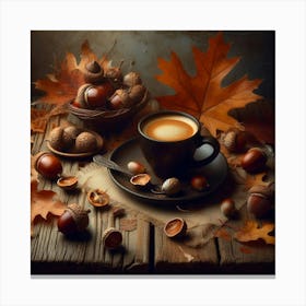 Autumn Coffee And Nuts 1 Canvas Print