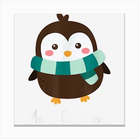 Cute Merry Christmas Penguin Animal Kids Boys Girls Xmas Canvas Print