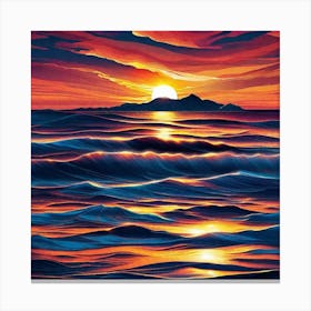 Sunset Over The Ocean 124 Canvas Print