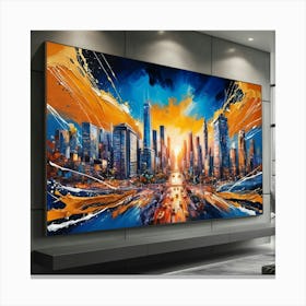 Abstract Cityscape Painting Canvas Print