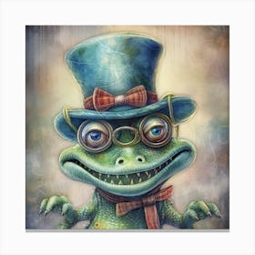 Lizard In Top Hat 1 Canvas Print