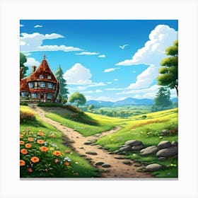 House In The Countryside 1 Canvas Print