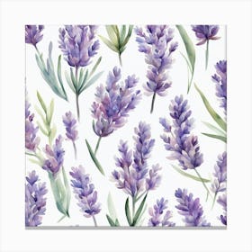 Lavender Watercolor Seamless Pattern 1 Canvas Print