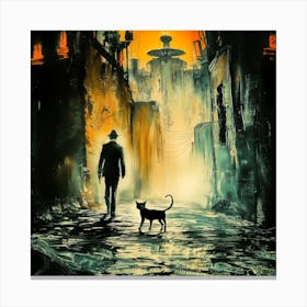 Cat-Human Encounters Of The Third Kind (II) Canvas Print