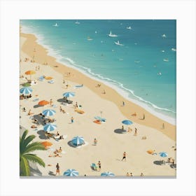 Beach Scene - Beach Stock Videos & Royalty-Free Footage Canvas Print