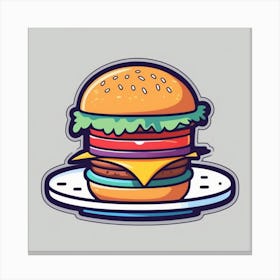 Cartoon Burger Canvas Print