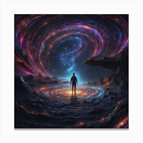 Man Standing In A Vortex Canvas Print