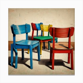 Colorful Chairs Canvas Print