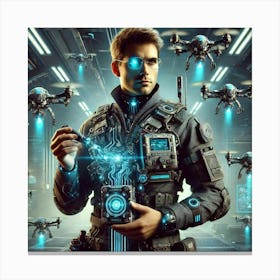 A Sci Fi Character Portrait Of Darius Krylov, The Canvas Print