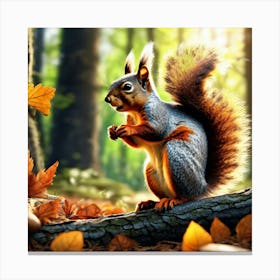 Squirrel In The Forest 361 Canvas Print