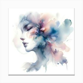 Watercolor Of A Woman'S Face Canvas Print