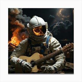 Astronaut Playing Guitar 1 Canvas Print