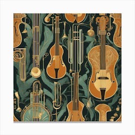 Musical Instruments Seamless Pattern 1 Canvas Print