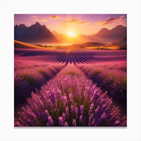 A lavender field 1 Canvas Print