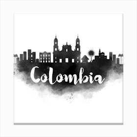 Watercolor Colombia Skyline Canvas Print