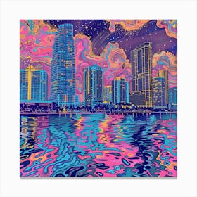 Miami City Skyline Canvas Print
