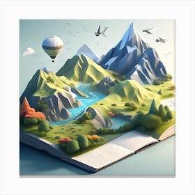 3d Book Illustration Canvas Print