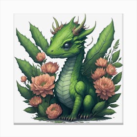 Green Dragon (8) Canvas Print