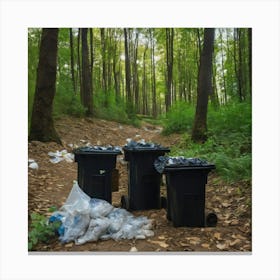 Trash In The Forest 3 Canvas Print