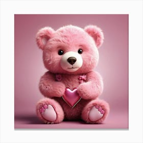 Pink Teddy Bear Canvas Print