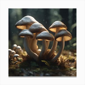 Mushrooms In The Forest 8 Canvas Print