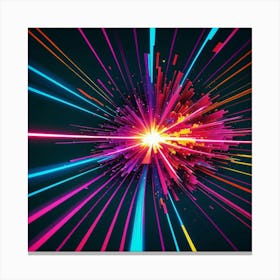 Laser Explosion Glitch Art 3 Canvas Print