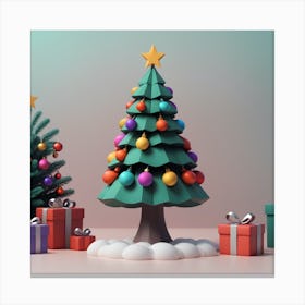 3d Christmas Tree Canvas Print