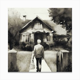 Man Walking Down The Street Canvas Print