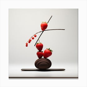 Artjuicebycsaba Chocolate Covered Strawbery Meets Japanese Zen 2 Canvas Print