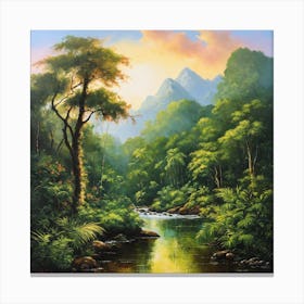 River In The Jungle Canvas Print