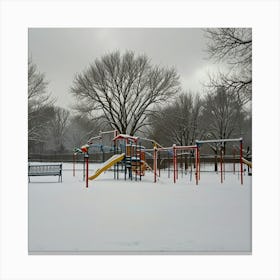 Park In The Snow Canvas Print