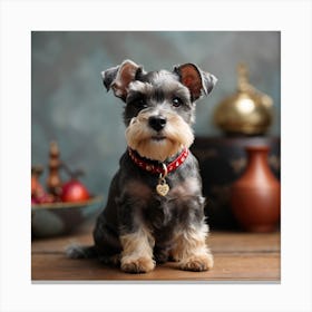 Schnauzer Puppy Canvas Print