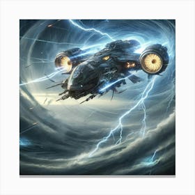 A Powerful Scene Showing The Skyguard Hovercraft O Canvas Print