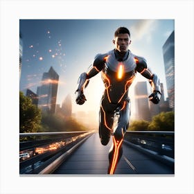 Image Of A Man Running Canvas Print