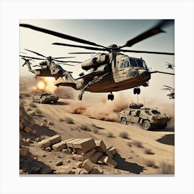 Military Helicopters Canvas Print