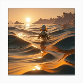 Pikaso Texttoimage 3d Model High Quality Water Figure Octane Render V Canvas Print