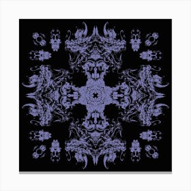 Pastel Dragon Head Pattern Black And Violet Canvas Print